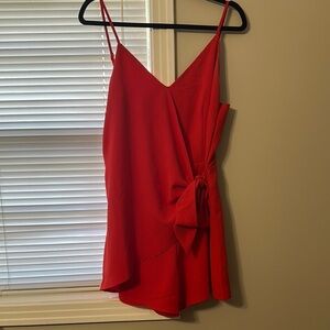 Red Sleeveless Romper
